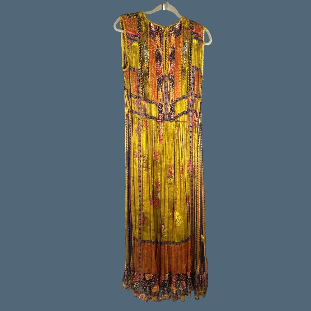 Bhanuni By Jyoti Anthropologie Citron Sleeveless Maxi Dress S slip dress lined t - Picture 5 of 15